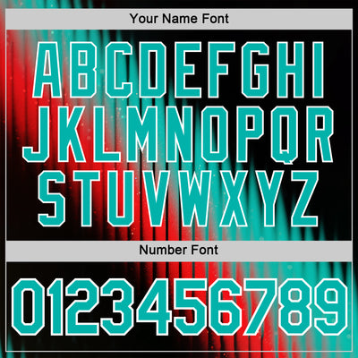 Custom Navy Aqua Red-White 3D Pattern Design Gradient Stripe Sportswear Performance T-Shirt