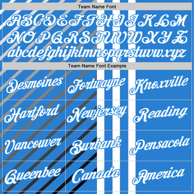 Custom Blue White Powder Blue Gray-Black 3D Pattern Design Argentina Stripe Sportswear Performance T-Shirt