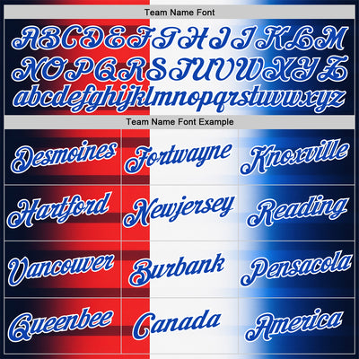 Custom White Thunder Blue-Red 3D Pattern Design USA Gradient Sportswear Performance T-Shirt