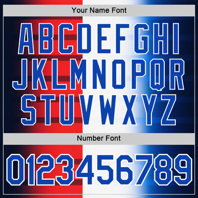 Custom White Thunder Blue-Red 3D Pattern Design USA Gradient Sportswear Performance T-Shirt