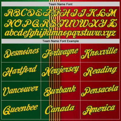 Custom Red Yellow-Green 3D Pattern Design Mexico Portugal Sportswear Performance T-Shirt