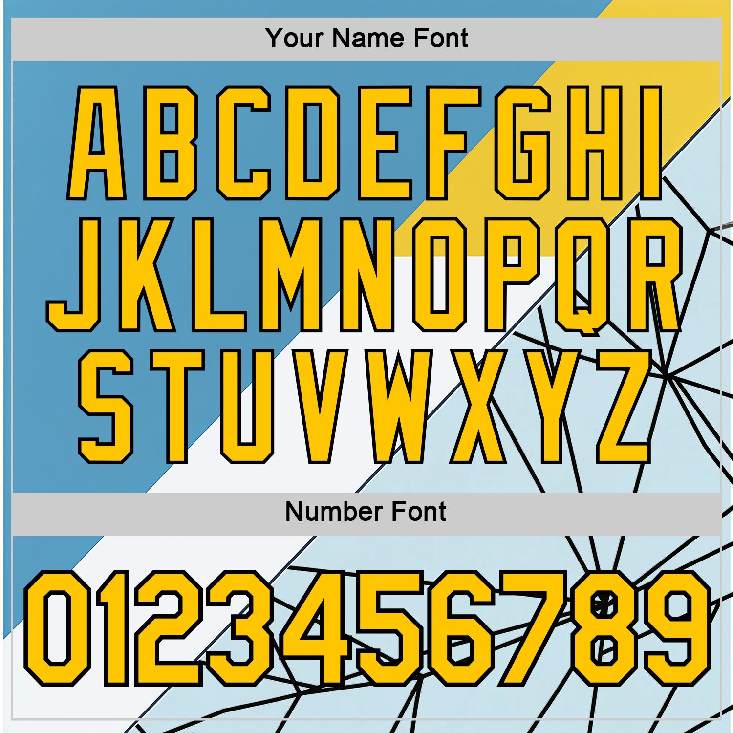 Custom Blue Yellow White-Black 3D Pattern Design Geometric Shape Sportswear Performance T-Shirt