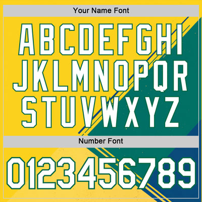 Custom Yellow White-Kelly Green 3D Pattern Design Brazil Jamaica Sportswear Performance T-Shirt