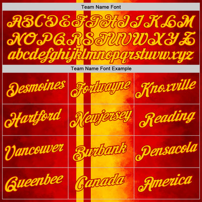 Custom Red Yellow 3D Pattern Design Spain Gradient Sportswear Performance T-Shirt