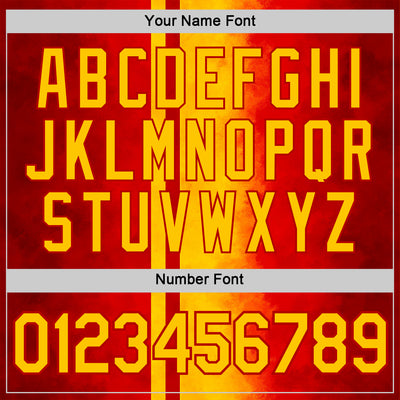 Custom Red Yellow 3D Pattern Design Spain Gradient Sportswear Performance T-Shirt