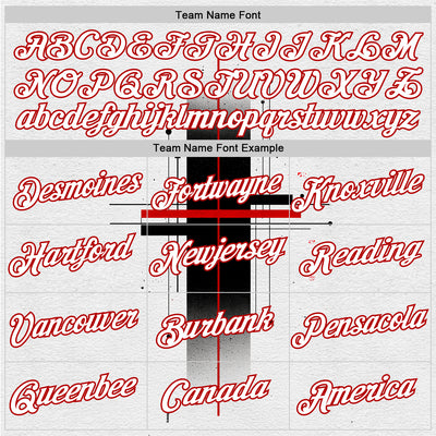 Custom White Black-Red 3D Pattern Design Gradient Cross Sportswear Performance T-Shirt