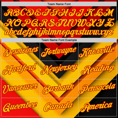 Custom Red Yellow-Black 3D Pattern Design Arrow Shape Sportswear Performance T-Shirt