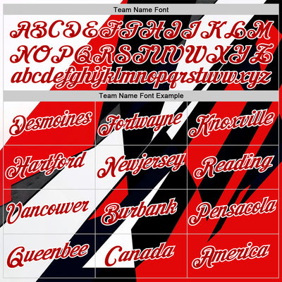 Custom White Red-Black 3D Pattern Design Geometric Shape Sportswear Performance T-Shirt