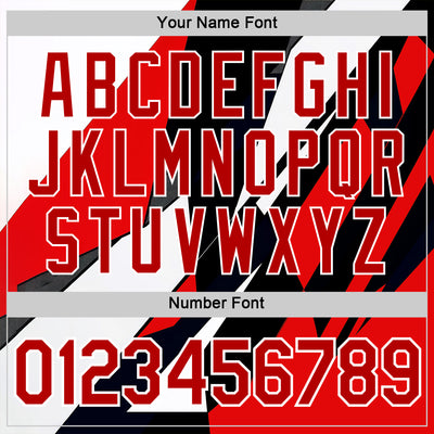 Custom White Red-Black 3D Pattern Design Geometric Shape Sportswear Performance T-Shirt