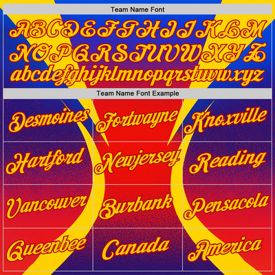 Custom Yellow Purple-Red 3D Pattern Design Gradient Sportswear Performance T-Shirt