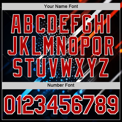 Custom Blue Red-White 3D Pattern Design Water Droplet Sportswear Performance T-Shirt