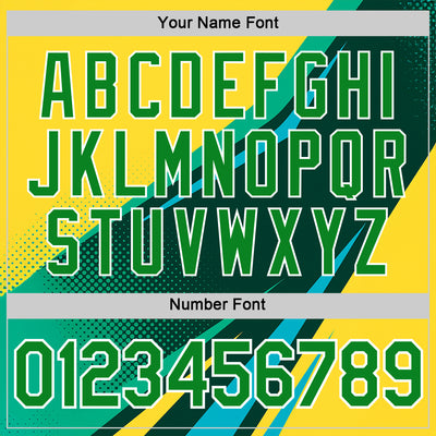 Custom Yellow Grass Green Blue-White 3D Pattern Design Brazil Sportswear Performance T-Shirt