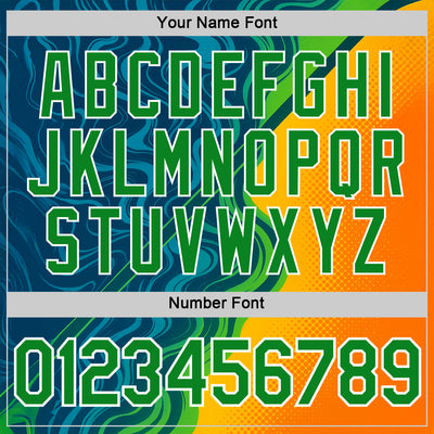 Custom Blue Grass Green Yellow-White 3D Pattern Design Brazil Marbel Sportswear Performance T-Shirt