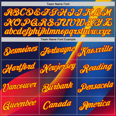 Custom Blue Yellow-Red 3D Pattern Design Romania Colombia Sportswear Performance T-Shirt