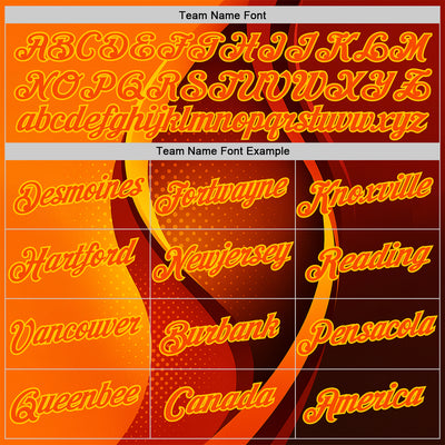 Custom Orange Yellow 3D Pattern Design Gradient Sportswear Performance T-Shirt