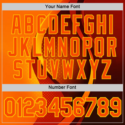 Custom Orange Yellow 3D Pattern Design Gradient Sportswear Performance T-Shirt