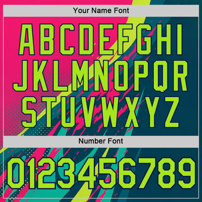 Custom Pink Neon Green-Navy 3D Pattern Design Splash Sportswear Performance T-Shirt