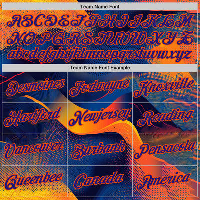 Custom Orange Dark Purple-Blue 3D Pattern Design Gradient Sportswear Performance T-Shirt