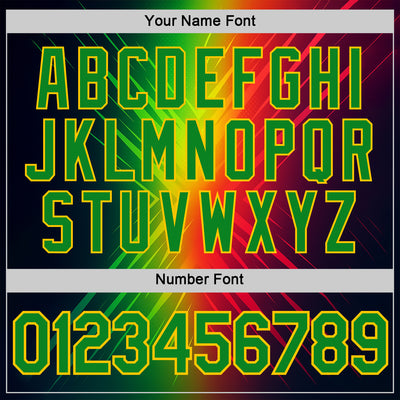 Custom Red Grass Green-Yellow 3D Pattern Design Gradient Sportswear Performance T-Shirt