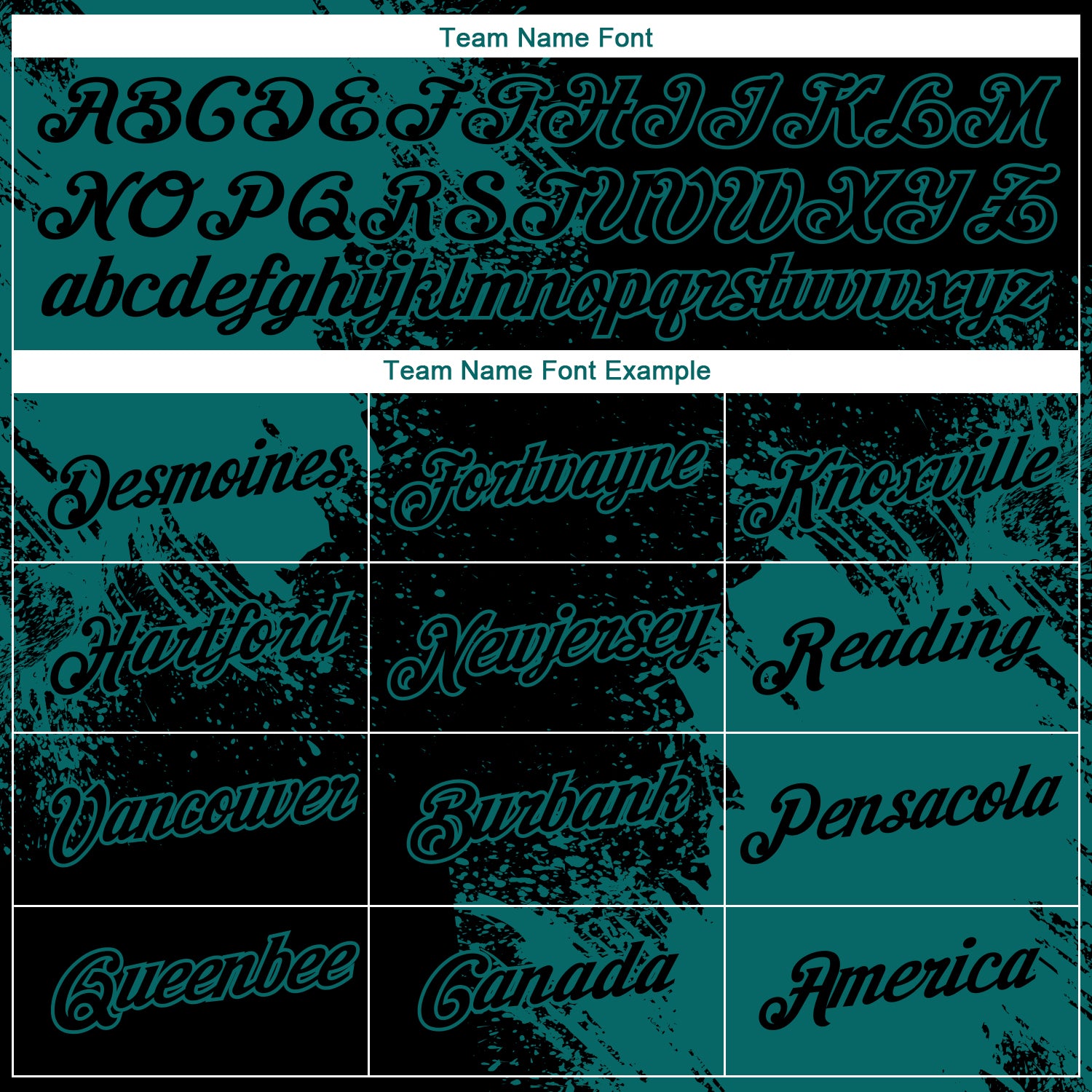 Custom Black Teal 3D Pattern Design Abstract Brush Stroke Performance T-Shirt