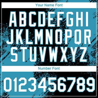 Custom Black White-Panther Blue 3D Pattern Design Abstract Brush Stroke Performance T-Shirt