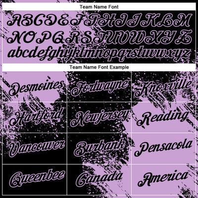 Custom Black Light Purple 3D Pattern Design Abstract Brush Stroke Performance T-Shirt