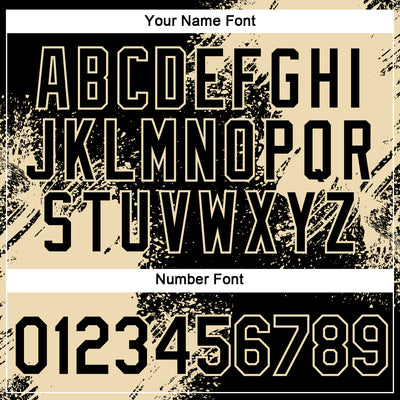 Custom Black Cream 3D Pattern Design Abstract Brush Stroke Performance T-Shirt