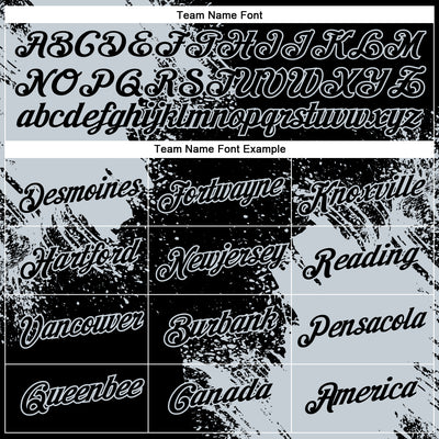 Custom Black Silver 3D Pattern Design Abstract Brush Stroke Performance T-Shirt