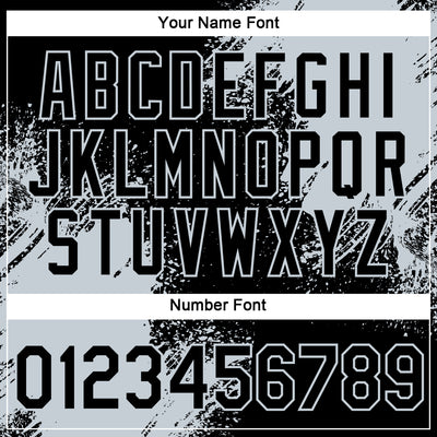 Custom Black Silver 3D Pattern Design Abstract Brush Stroke Performance T-Shirt