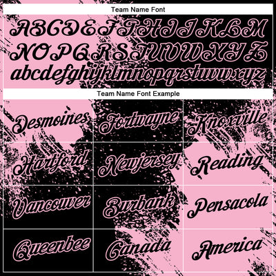 Custom Black Light Pink 3D Pattern Design Abstract Brush Stroke Performance T-Shirt