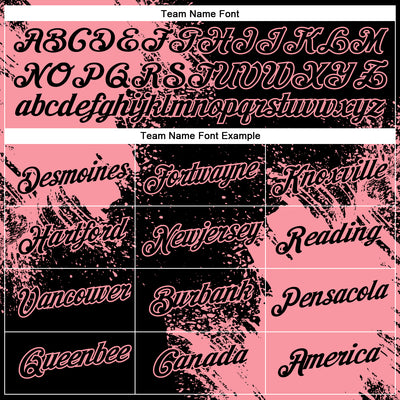 Custom Black Medium Pink 3D Pattern Design Abstract Brush Stroke Performance T-Shirt