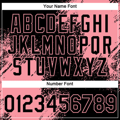 Custom Black Medium Pink 3D Pattern Design Abstract Brush Stroke Performance T-Shirt