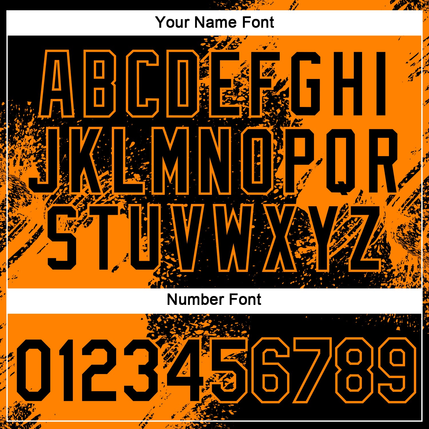 Custom Black Bay Orange 3D Pattern Design Abstract Brush Stroke Performance T-Shirt