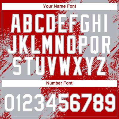 Custom Red White-Gray 3D Pattern Design Abstract Brush Stroke Performance T-Shirt