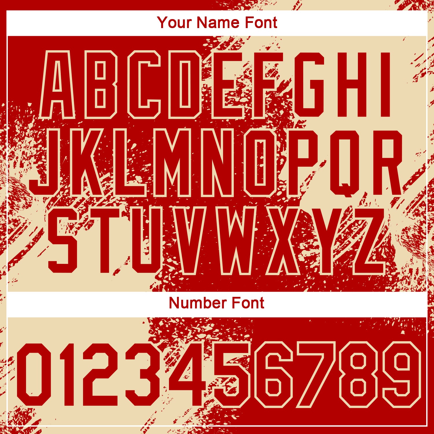 Custom Red Cream 3D Pattern Design Abstract Brush Stroke Performance T-Shirt