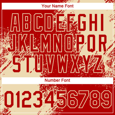 Custom Red Cream 3D Pattern Design Abstract Brush Stroke Performance T-Shirt