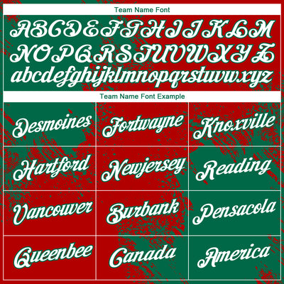 Custom Red White-Kelly Green 3D Pattern Design Abstract Brush Stroke Performance T-Shirt