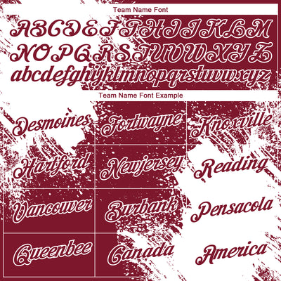 Custom Crimson White 3D Pattern Design Abstract Brush Stroke Performance T-Shirt