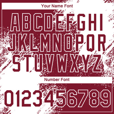 Custom Crimson White 3D Pattern Design Abstract Brush Stroke Performance T-Shirt