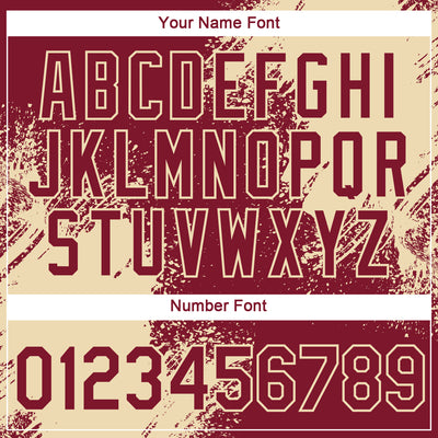 Custom Crimson Cream 3D Pattern Design Abstract Brush Stroke Performance T-Shirt