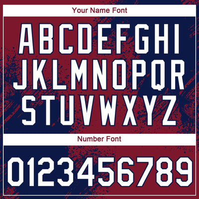 Custom Crimson White-Navy 3D Pattern Design Abstract Brush Stroke Performance T-Shirt