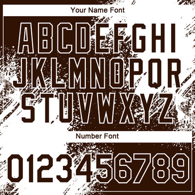 Custom Brown White 3D Pattern Design Abstract Brush Stroke Performance T-Shirt