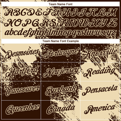 Custom Brown Cream 3D Pattern Design Abstract Brush Stroke Performance T-Shirt