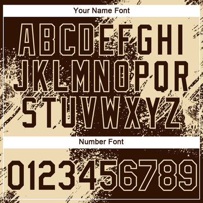 Custom Brown Cream 3D Pattern Design Abstract Brush Stroke Performance T-Shirt