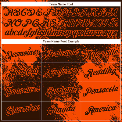 Custom Brown Orange 3D Pattern Design Abstract Brush Stroke Performance T-Shirt