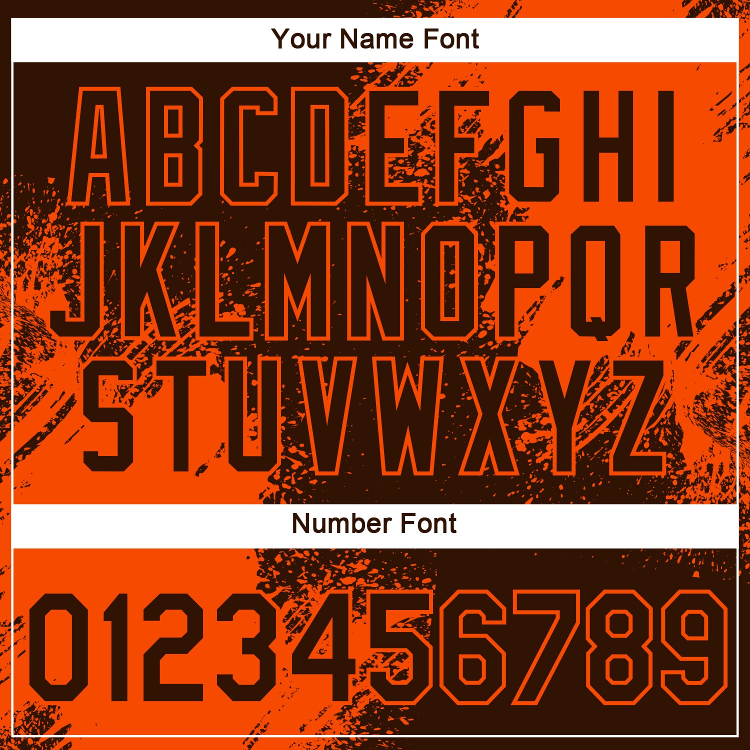 Custom Brown Orange 3D Pattern Design Abstract Brush Stroke Performance T-Shirt