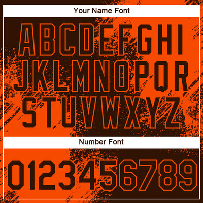 Custom Brown Orange 3D Pattern Design Abstract Brush Stroke Performance T-Shirt