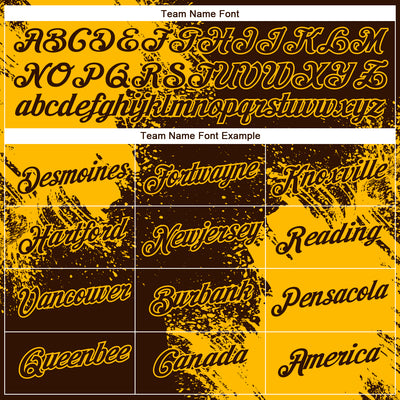 Custom Brown Gold 3D Pattern Design Abstract Brush Stroke Performance T-Shirt