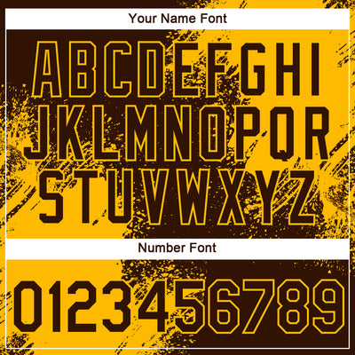 Custom Brown Gold 3D Pattern Design Abstract Brush Stroke Performance T-Shirt