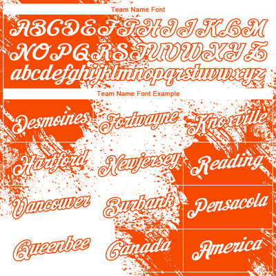 Custom White Orange 3D Pattern Design Abstract Brush Stroke Performance T-Shirt